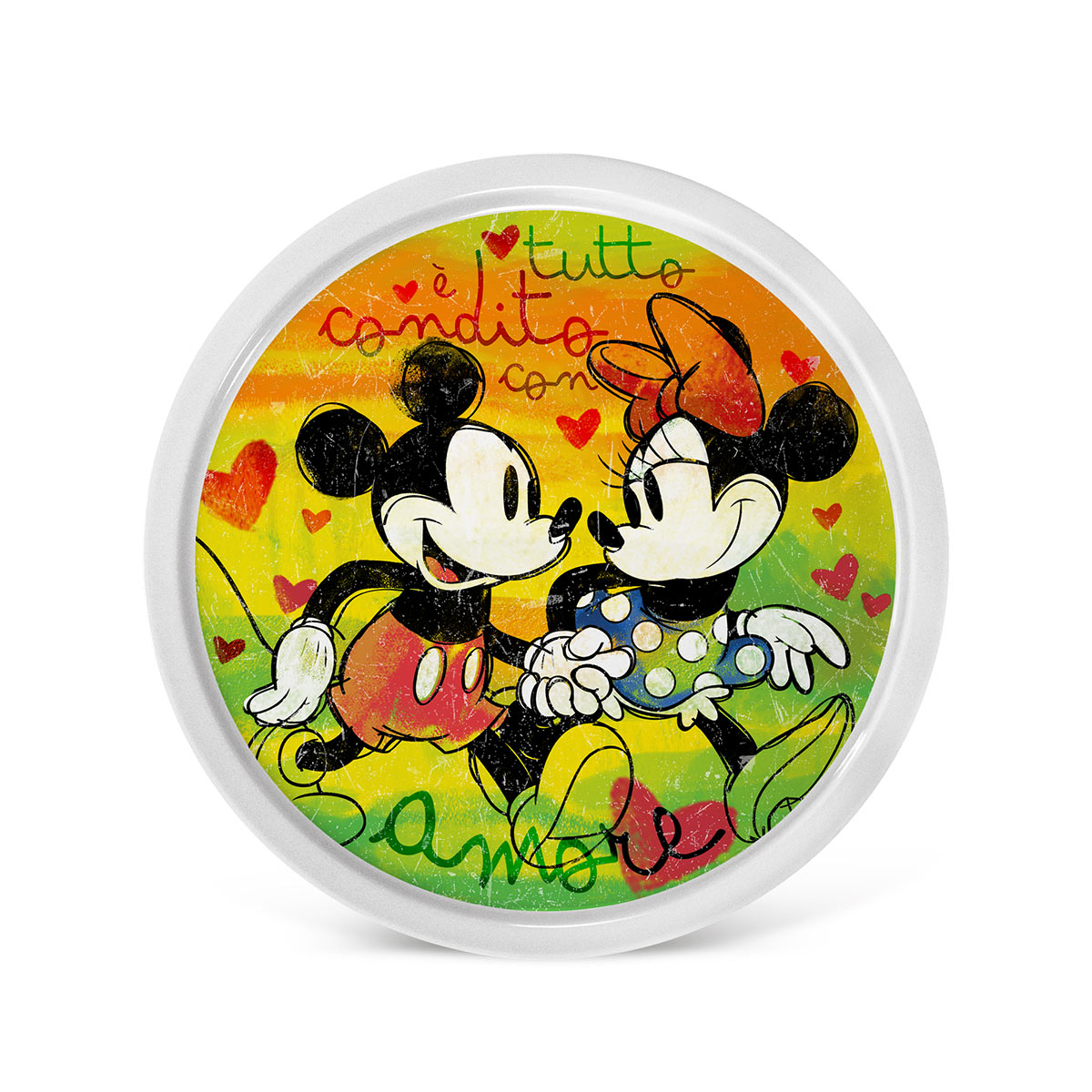 Set 2 piatti da pizza in porcellana decorata Egan LOVE SWEET LOVE