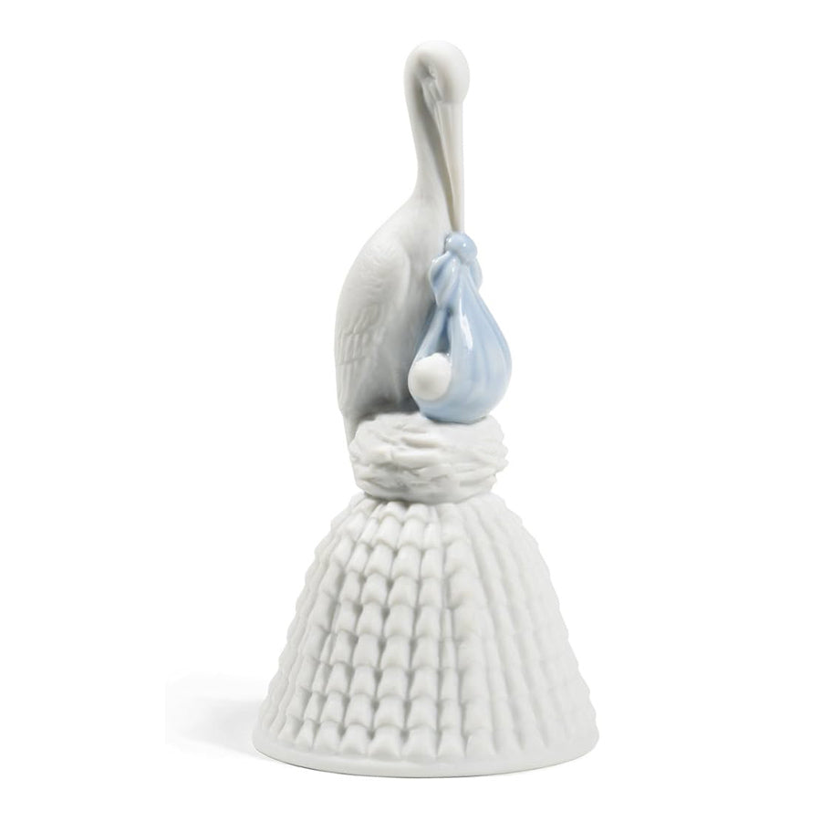Scultura in porcellana spagnola "CAMPANELLA CICOGNA CELESTE" NAO by Lladró