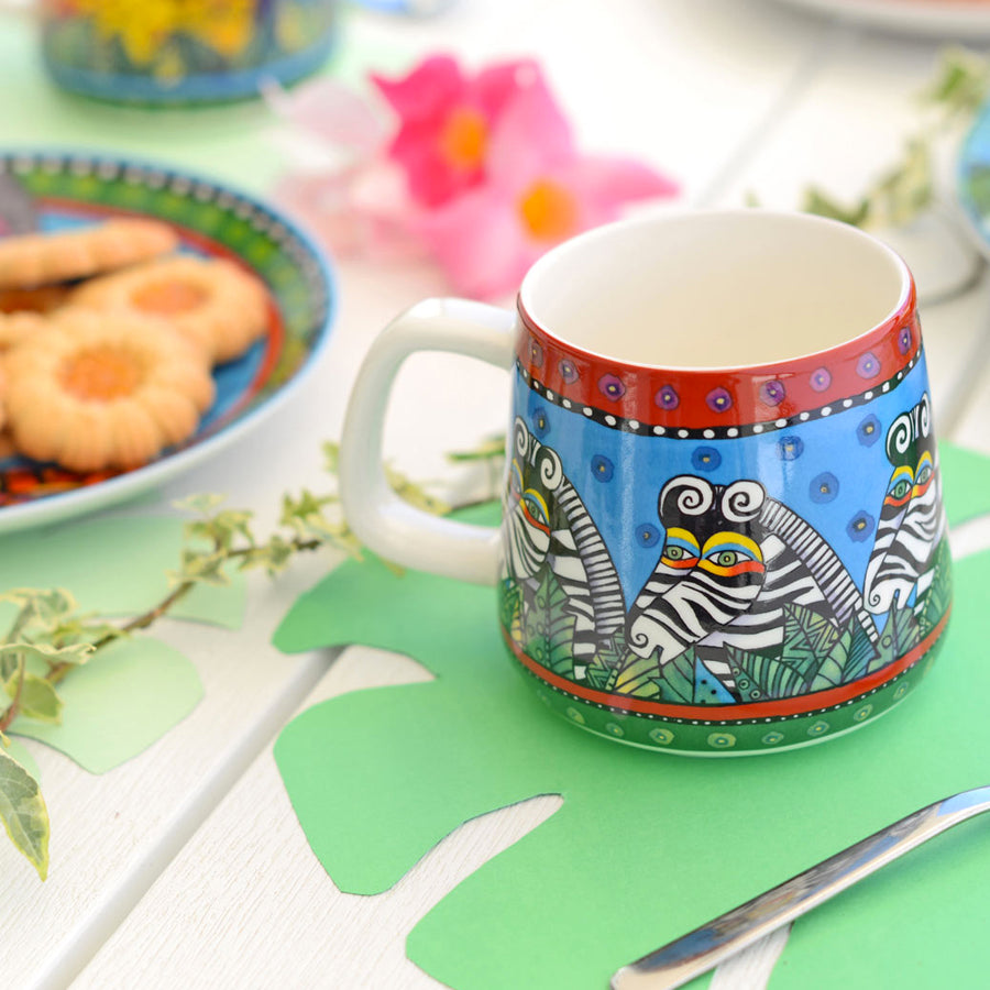 Set 2 tazze mug in porcellana decorata Egan LAUREL BURCH JUNGLE SONG