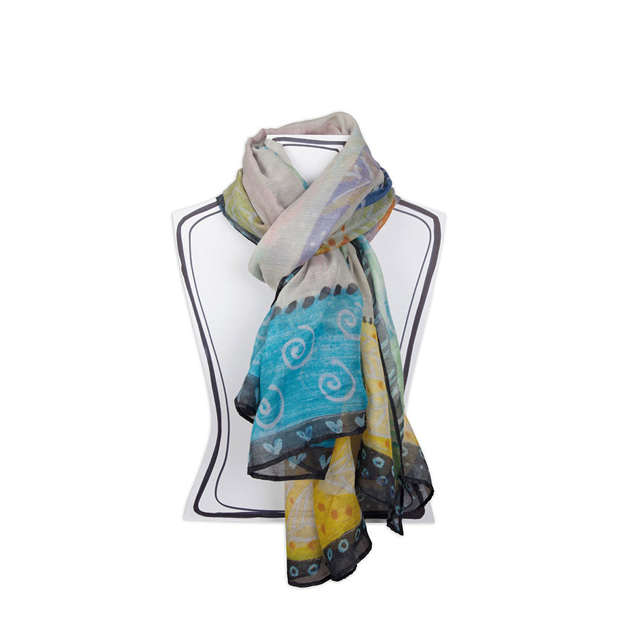 Pareo/Pashmina in cotone decorato Egan LAUREL BURCH FANTASTIC FELINES