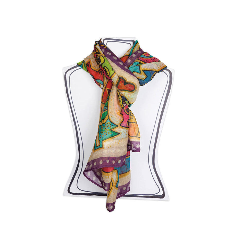 Pareo/Pashmina in cotone decorato Egan LAUREL BURCH FANTASTIC FELINES