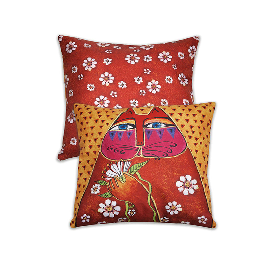 Cuscino in cotone decorato LAUREL BURCH FANTASTIC FELINES Egan