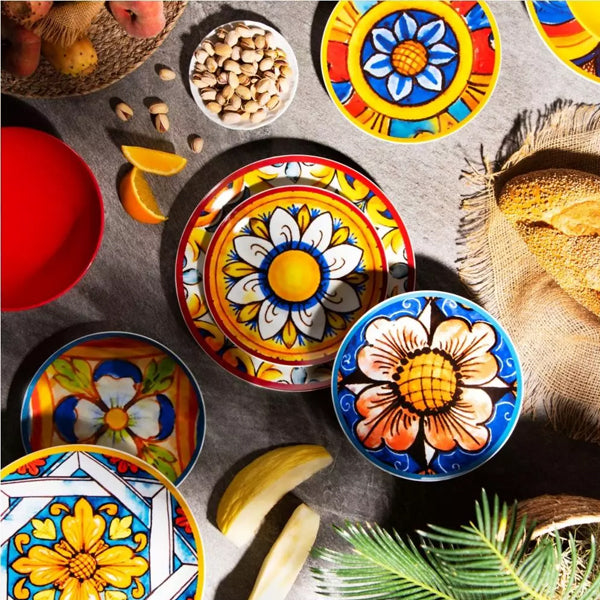 Servizio 18 pz piatti in porcellana decorata Excelsa CAMASTRA