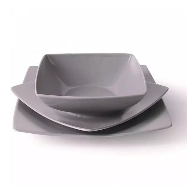 Servizio 18 pz piatti in gres satinato Excelsa ECLIPSE GRIGIO