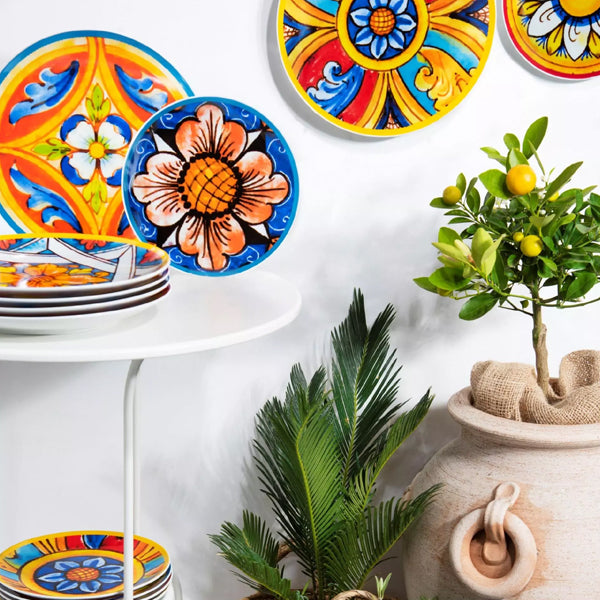 Servizio 18 pz piatti in porcellana decorata TRINACRIA Excelsa