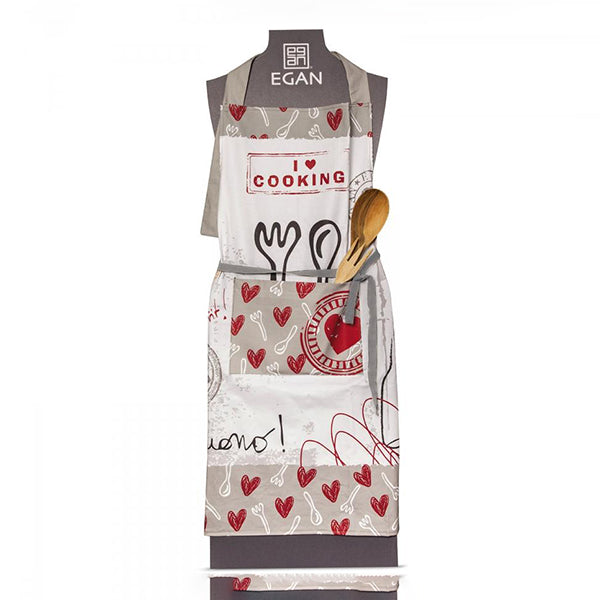Grembiule da cucina in cotone stampato Egan SALE E PEPE