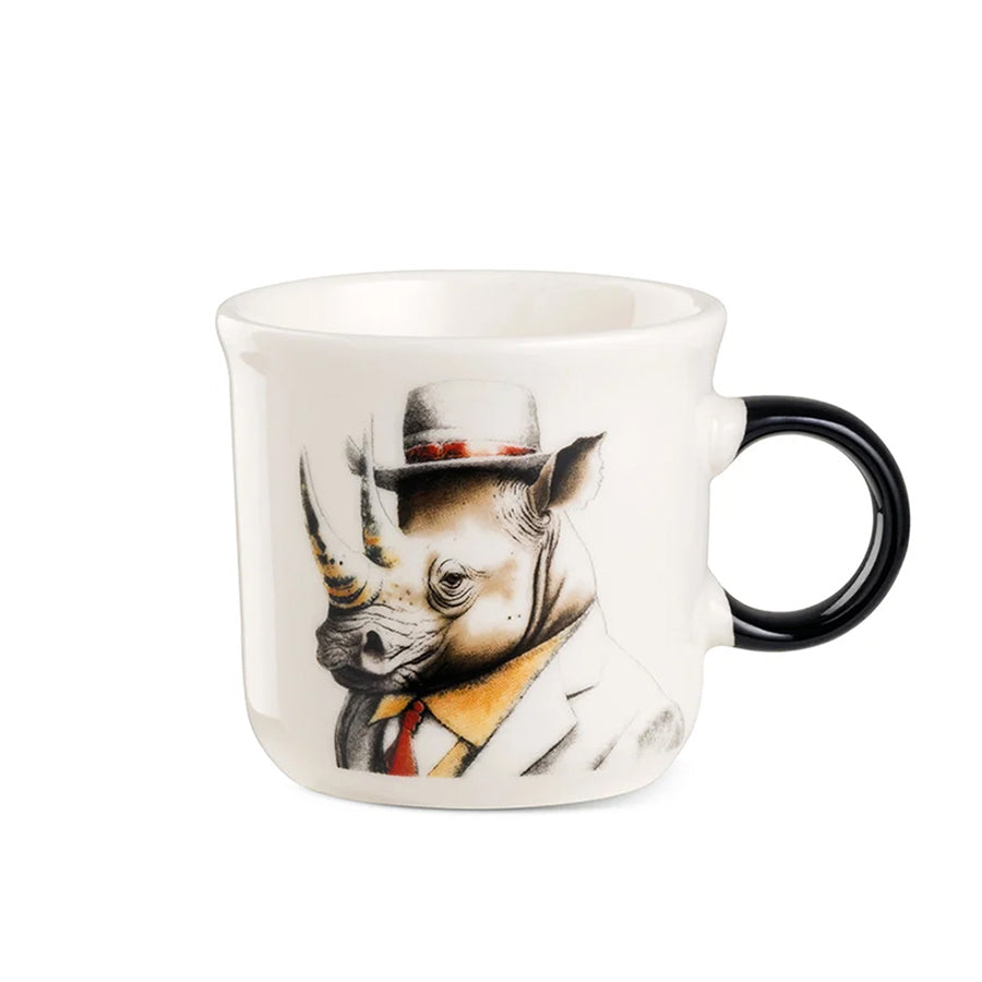 Tazza caffè in porcellana decorata Rinoceronte HUMAN ESSENCE “STRENGHT” Egan