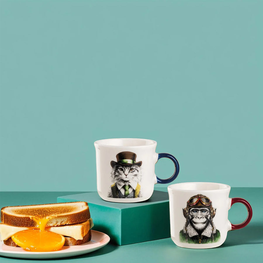 Tazza caffè in porcellana decorata Scimmia HUMAN ESSENCE “BOLDNESS” Egan