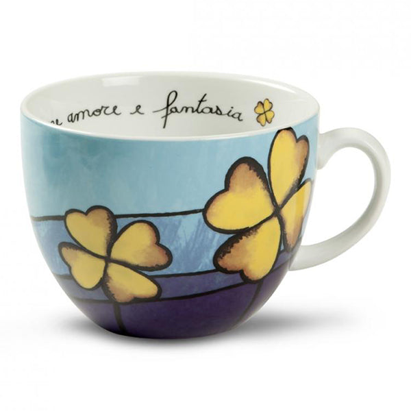 Tazza colazione maxi in porcellana decorata PANE AMORE E FANTASIA Egan