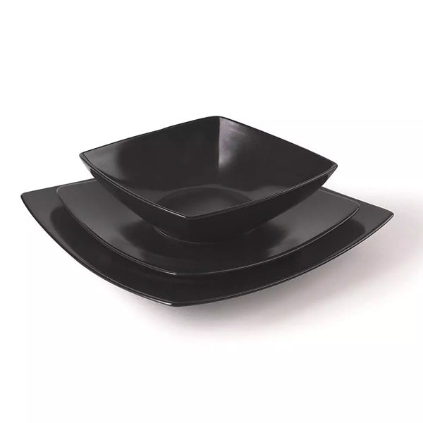 Servizio 18 pz piatti in gres satinato Excelsa ECLIPSE NERO