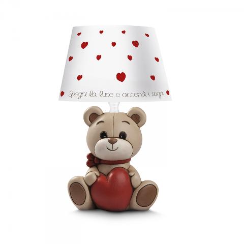 Lampada in ceramica decorata con paralume in materiale plastificato Egan IL MONDO DI OLIVER