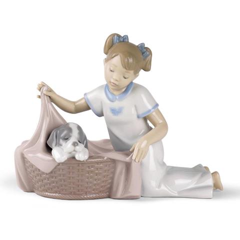 Scultura in porcellana spagnola Nao by Lladro E' ORA DI ANDARE A NANNA