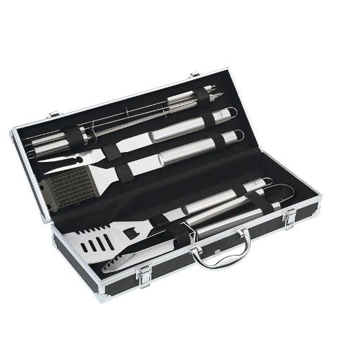 Tectake 400840 posate per barbecue in acciaio inox 18 pz. - grigio Tectake 400840 posate per barbecue in acciaio inox 18 pz. - grigio