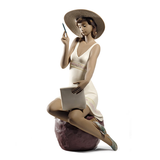 Scultura in porcellana spagnola "LETTERE D'ESTATE" Nao by Lladrò