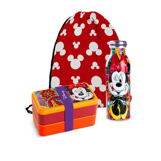 Set Lunch Box con Bottiglia Termica e sacca Minnie Mouse DISNEY FOREVER & EVER Egan