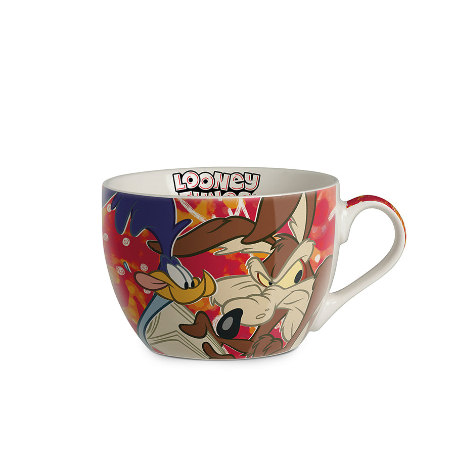 Tazza Colazione in porcellana decorata Willy il Coyote e Beep Beep LOONEY TUNES WARNER BROS Egan