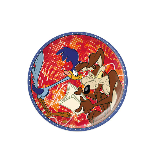 Piattino Dolce in porcellana decorata Willy il Coyote e Beep Beep LOONEY TUNES WARNER BROS Egan