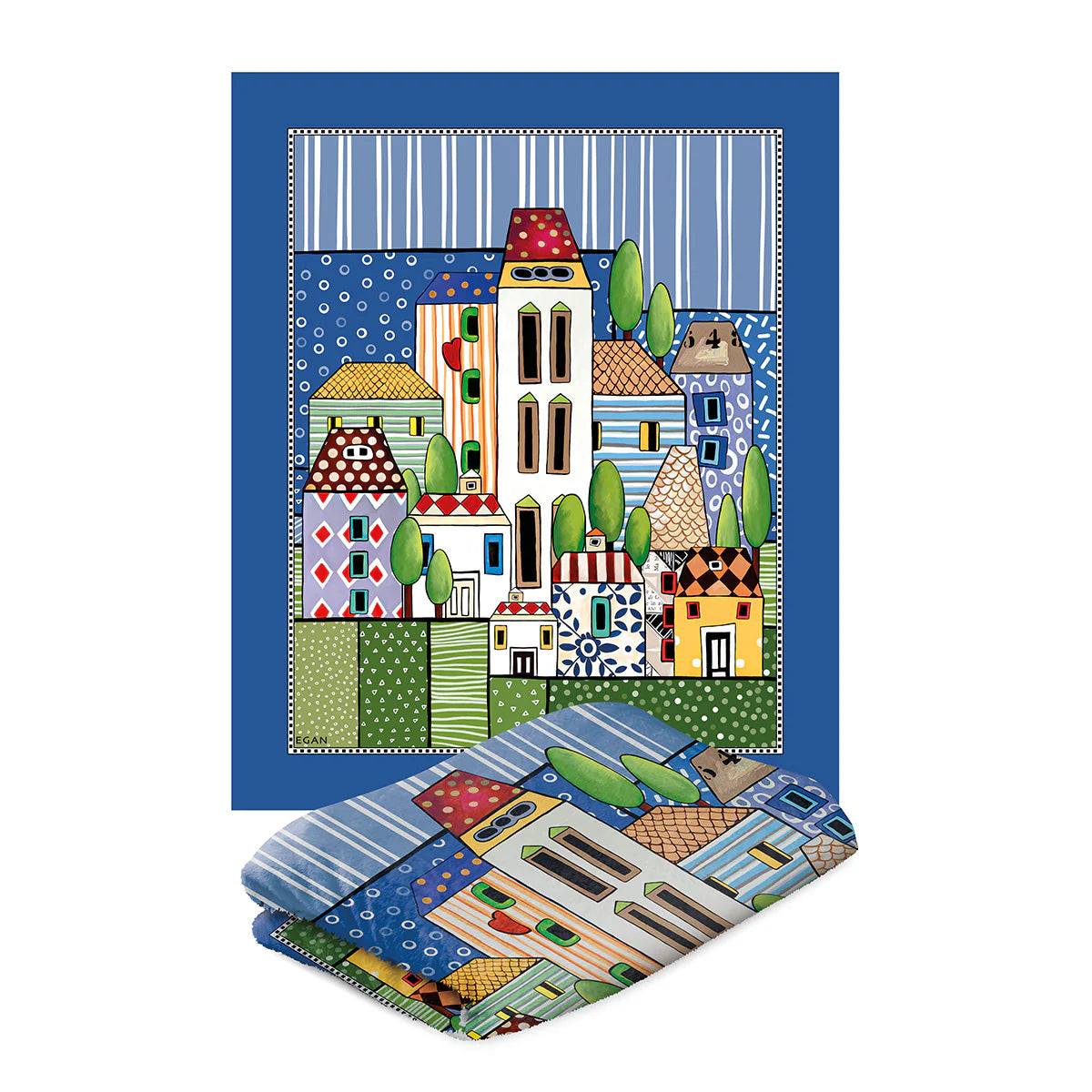 Plaid in poliestere stampato "PAESE MIO" Egan