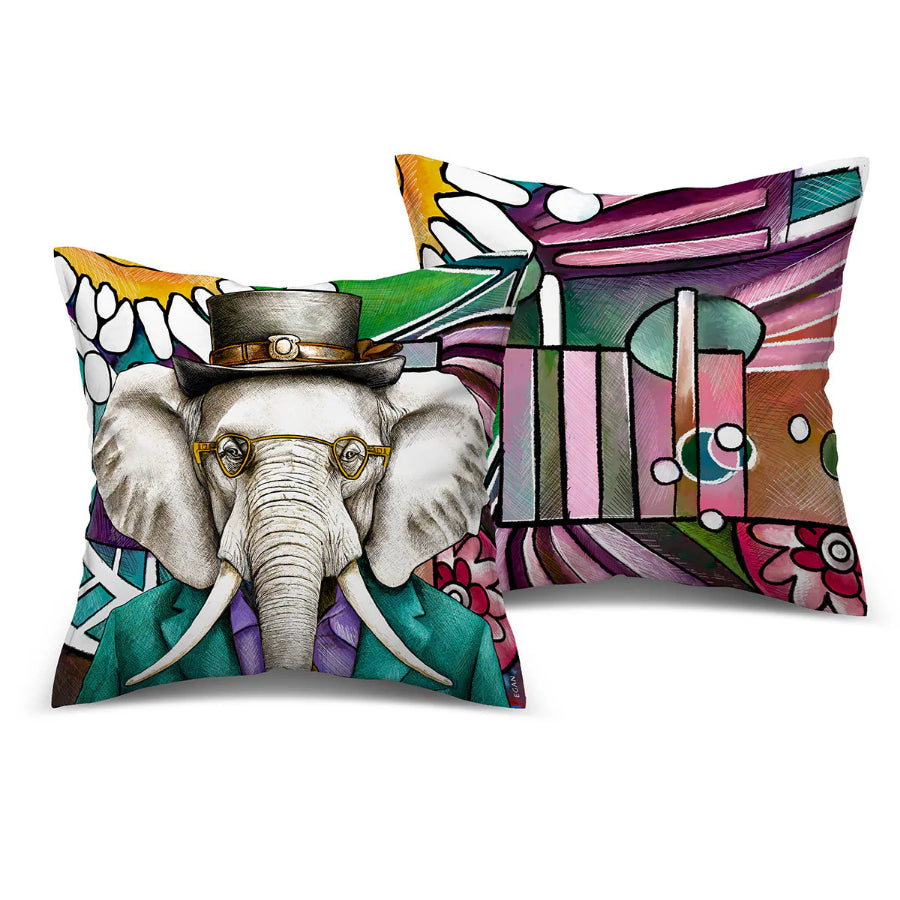 Cuscino in poliestere stampato Elefante WISDOM "HUMAN ESSENCE" Egan