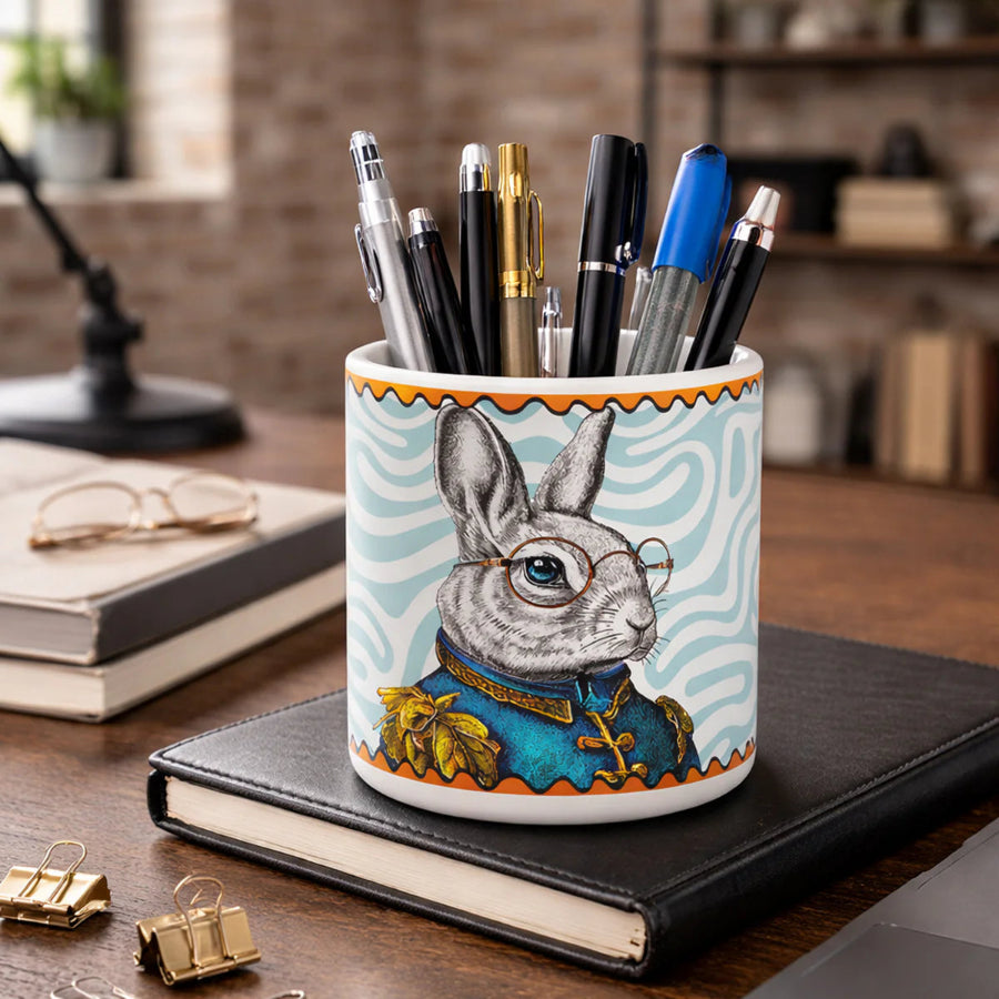 Vaso Cachepot in porcellana decorata Coniglio ENERGY "HUMAN ESSENCE" Egan