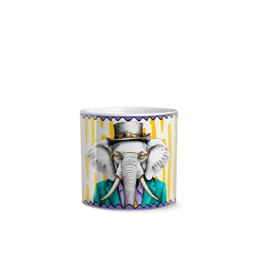 Vaso Cachepot in porcellana decorata Elefante WISDOM "HUMAN ESSENCE" Egan