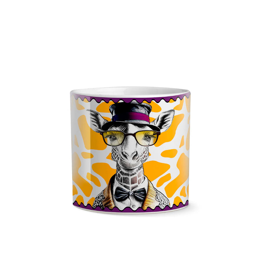 Vaso Cachepot in porcellana decorata Giraffa FAR-SIGHTEDNESS "HUMAN ESSENCE" Egan