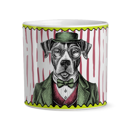 Vaso Cachepot in porcellana decorata Cane FRIENDSHIP "HUMAN ESSENCE" Egan