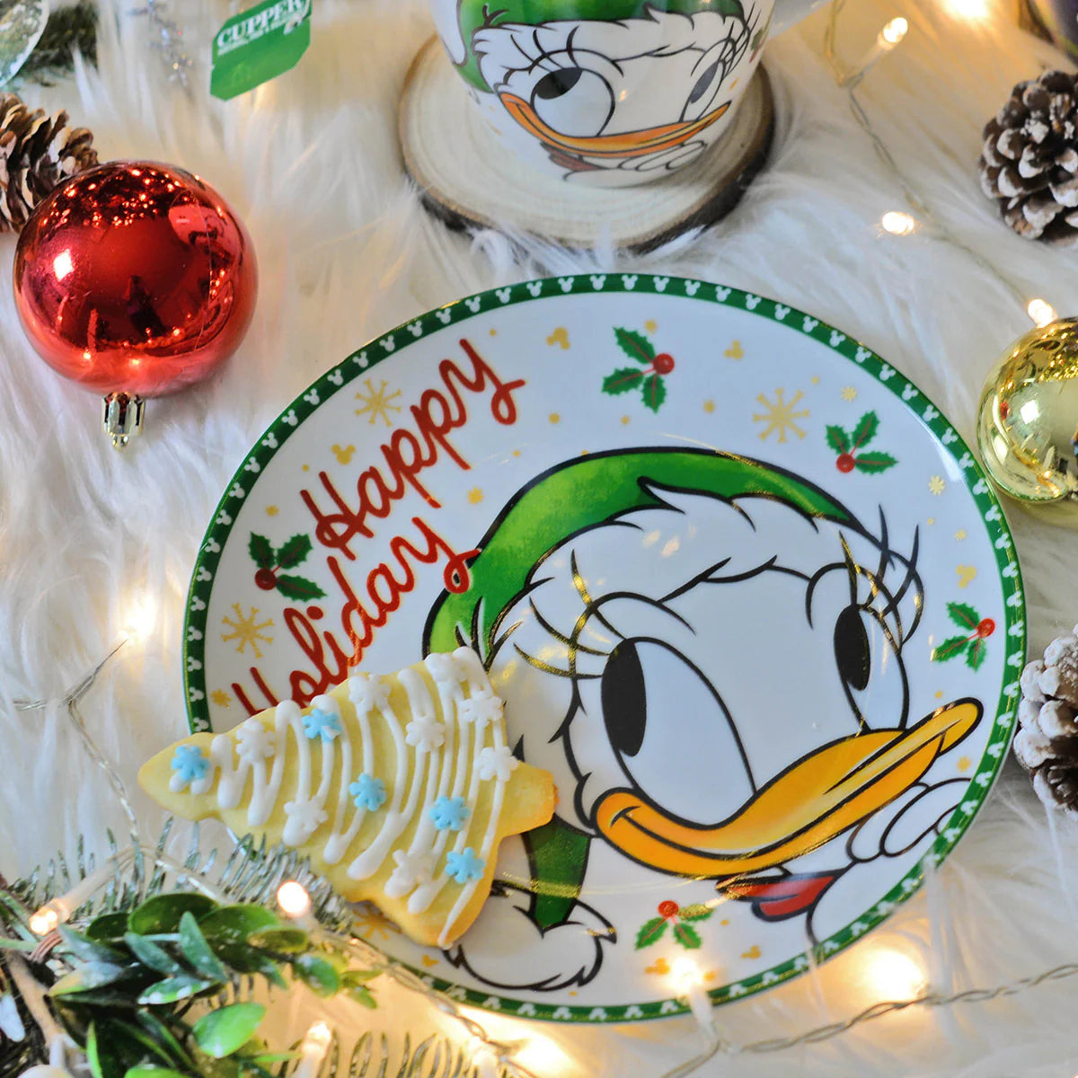 Set 4 Piattini Dessert in porcellana decorata WINTER MAGIC Disney Egan
