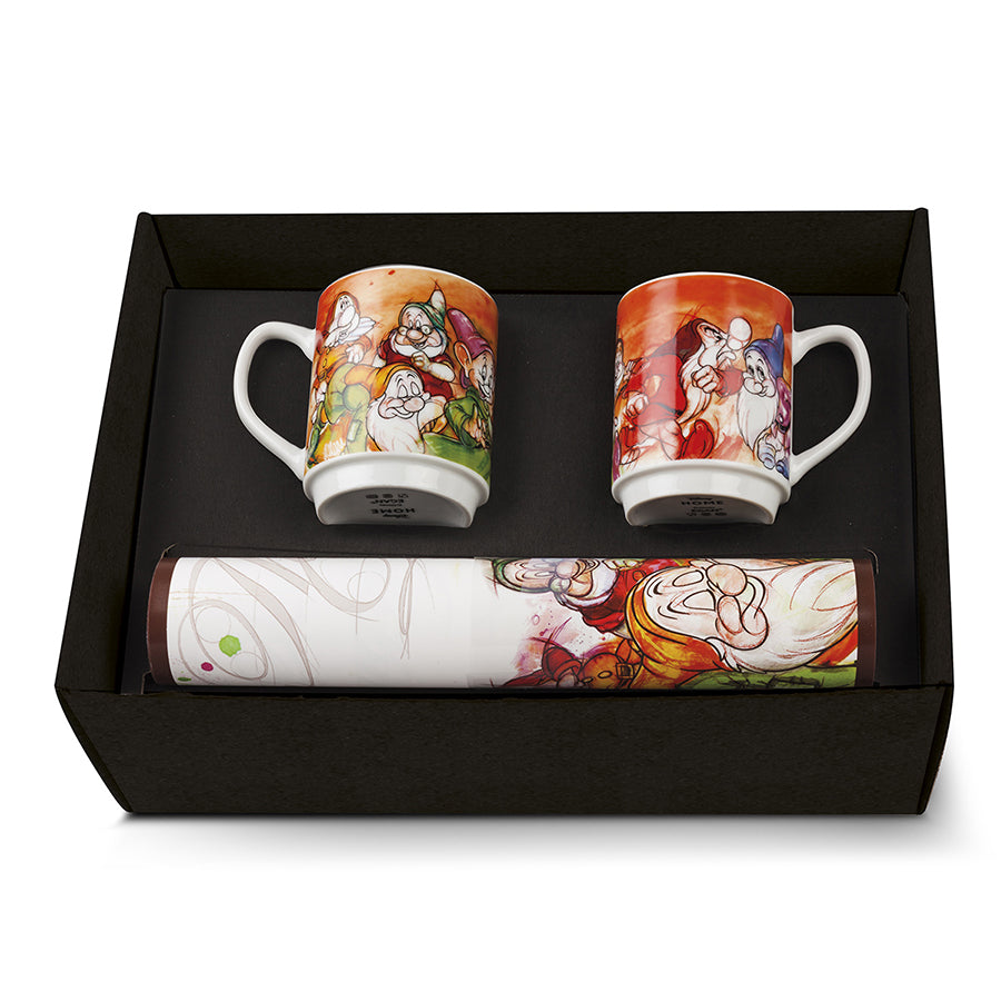 Set 2 tazze mug in porcellana decorata con 2 tovagliette americane in polipropilene Egan I 7 NANI