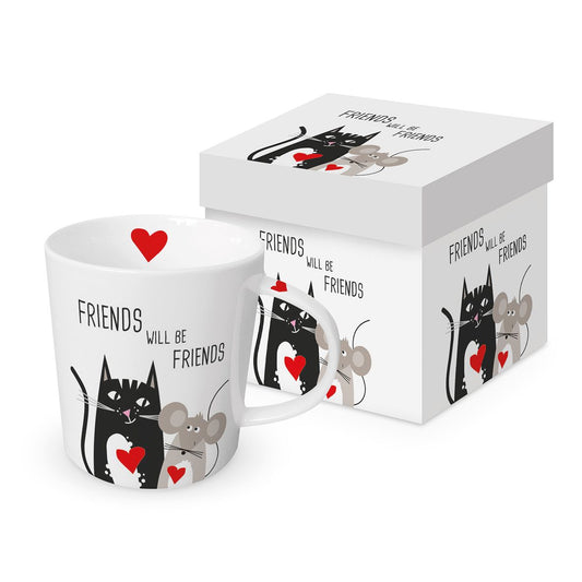 Tazza Mug in porcellana decorata “FRIENDS WILL BE FRIENDS” PPD