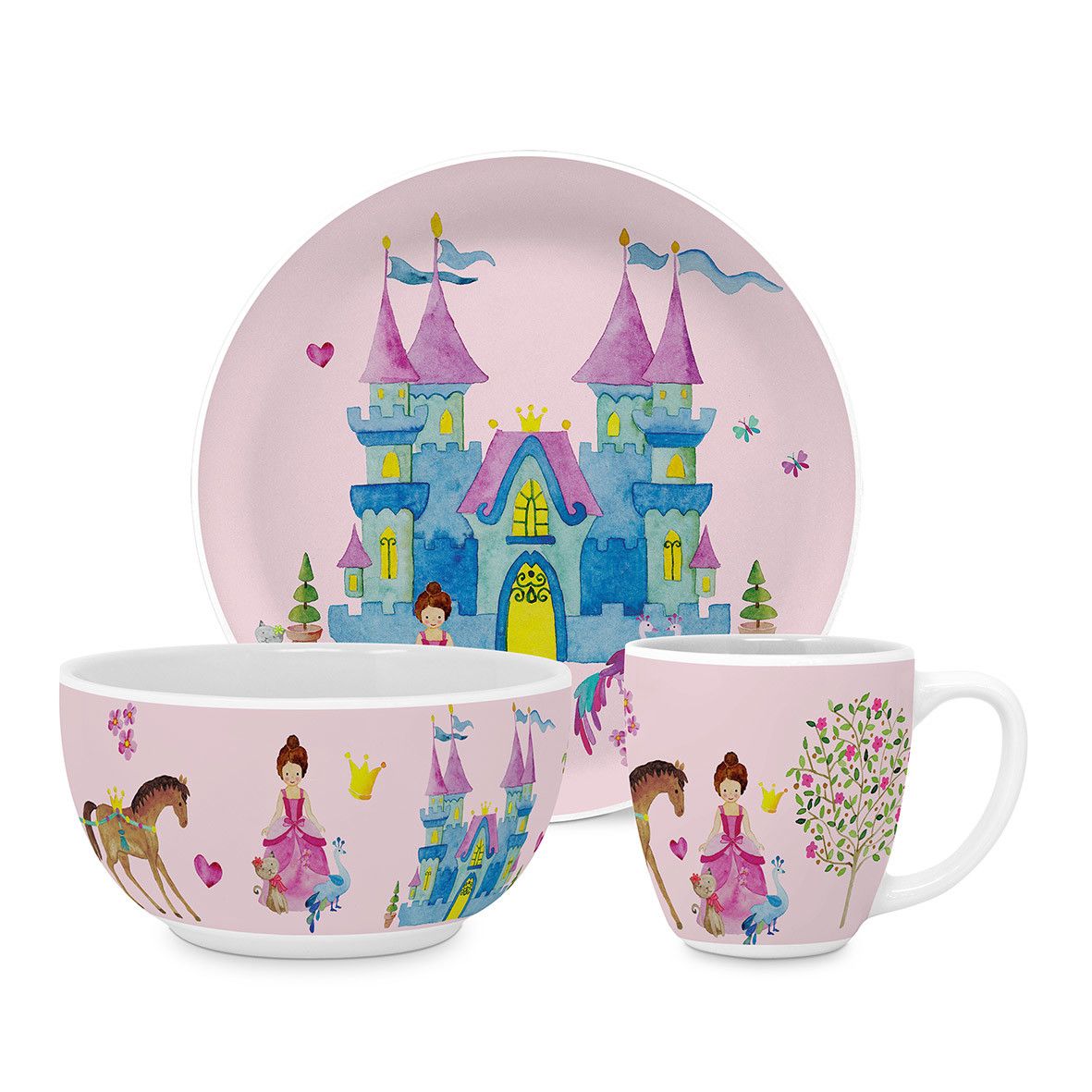 Set di Stoviglie per Bambini 3pz in porcellana decorata “PRINCESS” PPD