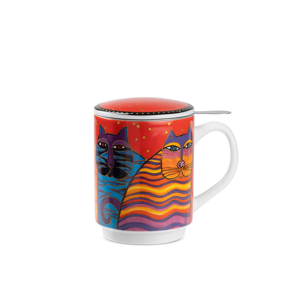 Tisaniera in porcellana decorata LAUREL BURCH FANTASTIC FELINES Egan