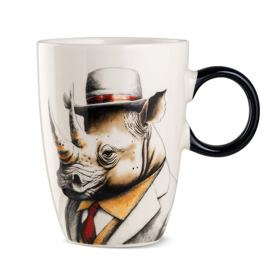 Tazza Mug in porcellana decorata Rinoceronte HUMAN ESSENCE “STRENGHT” Egan