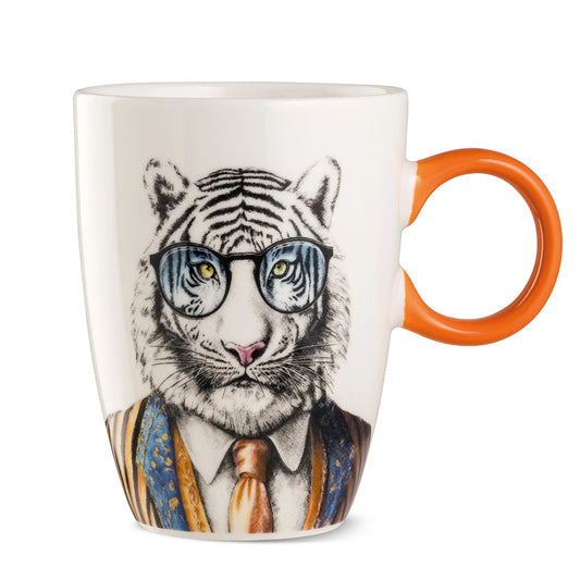 Tazza Mug in porcellana decorata Tigre HUMAN ESSENCE “COURAGE” Egan