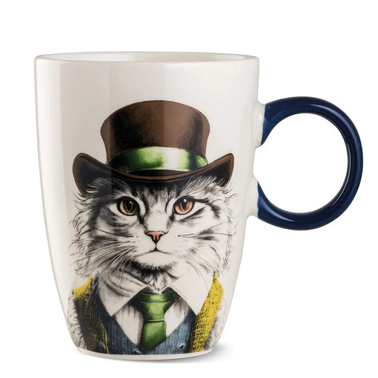 Tazza Mug in porcellana decorata Gatto HUMAN ESSENCE “INDIPENDENCE” Egan