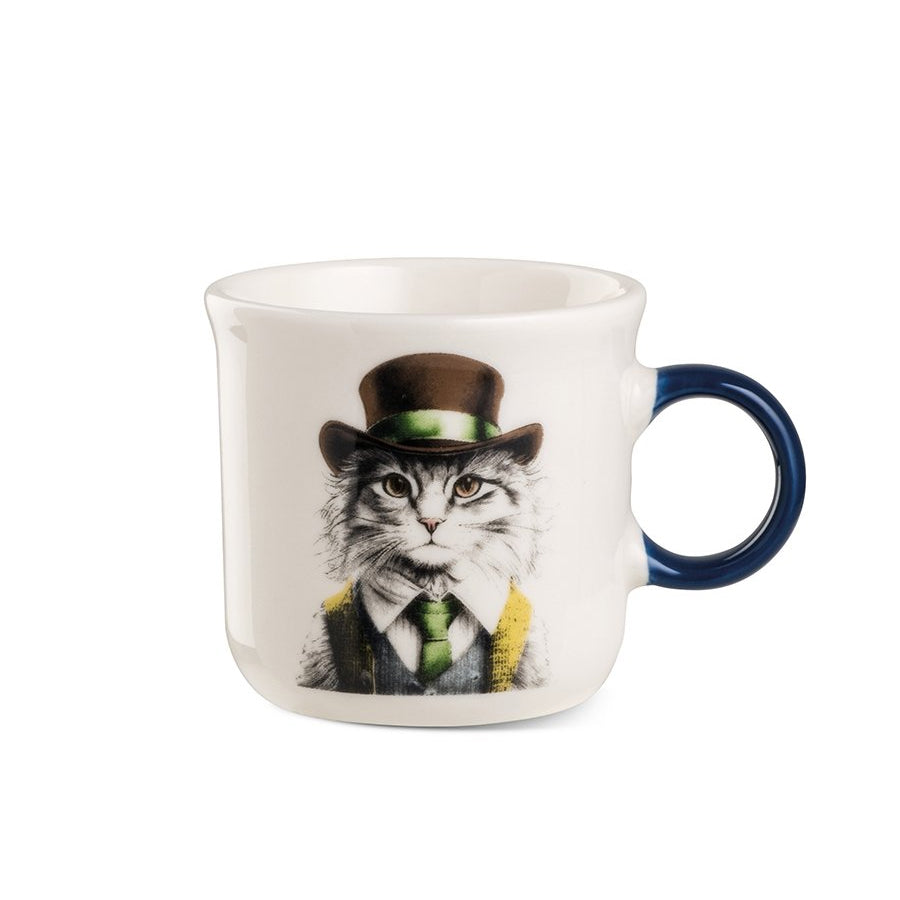 Tazza caffè in porcellana decorata Gatto HUMAN ESSENCE “INDIPENDENCE" Egan