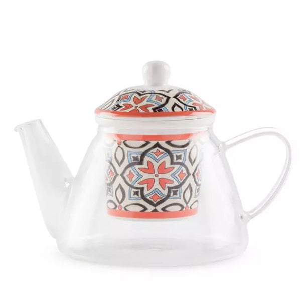 Teiera in porcellana decorata e vetro borosilicato MAJORICA Egan