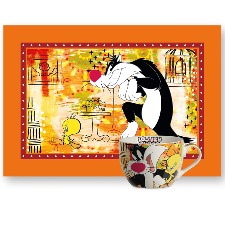 Set Tazza Colazione e Tovaglietta Titti & Silvestro LOONEY TUNES WARNER BROS Egan