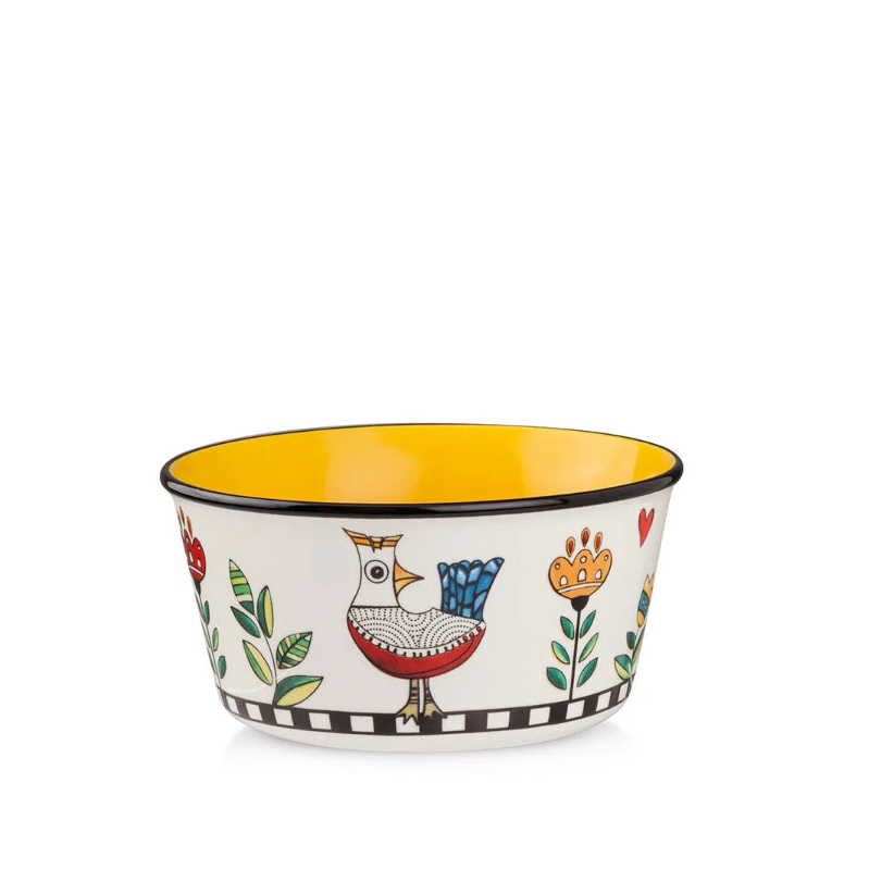 Tazza Bowl in porcellana decorata "COCORICO'" Egan