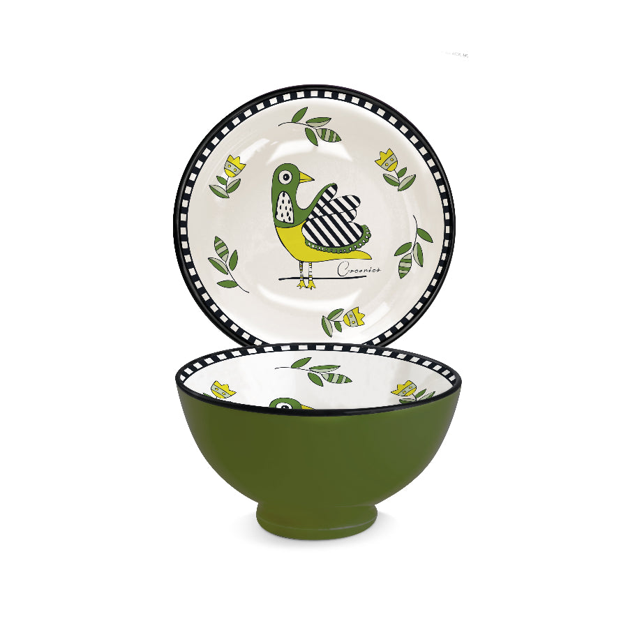 Coppetta in porcellana decorata "COCORICO'" Egan