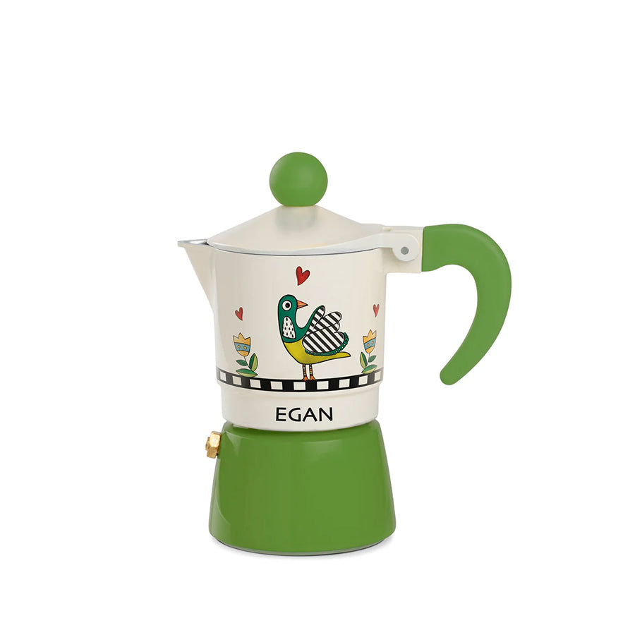 Caffettiera Moka in alluminio decorato "COCORICO'" Egan