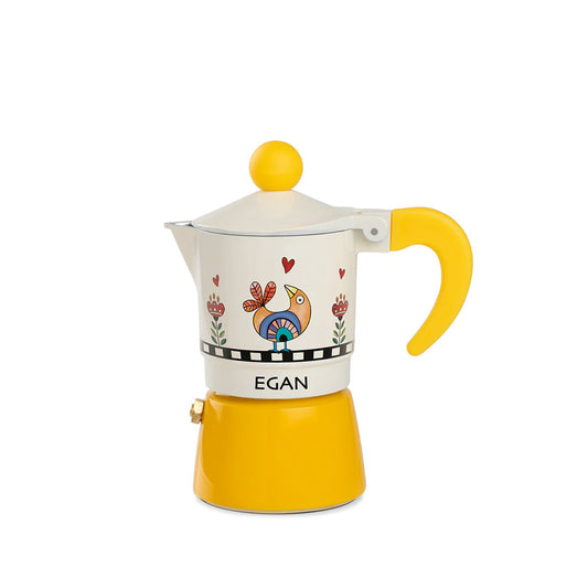 Caffettiera Moka in alluminio decorato "COCORICO'" Egan