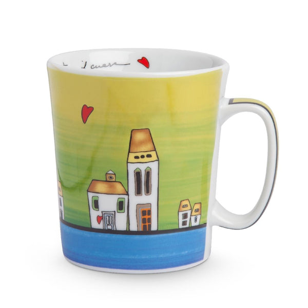 Tazza mug in porcellana decorata LE CASETTE Egan