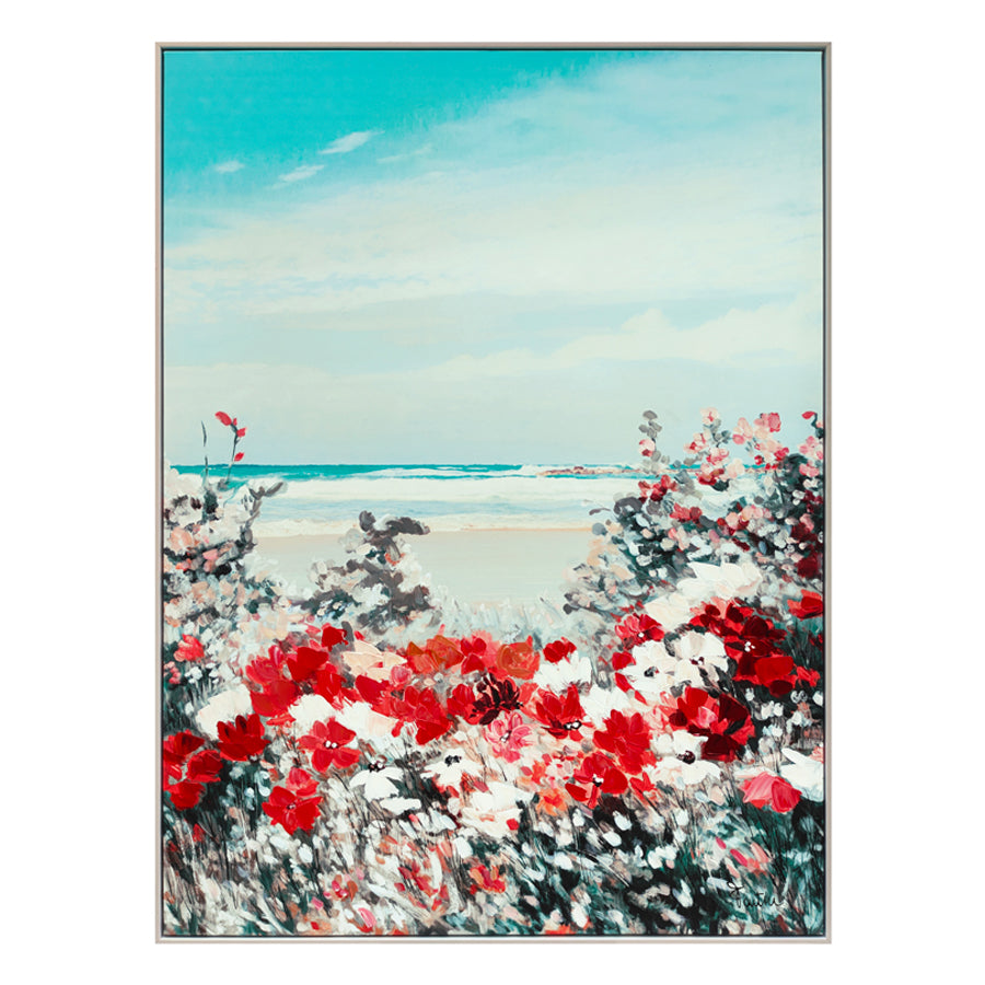 Quadro in tela con cornice in legno FIORI E MARE Fantin Argenti