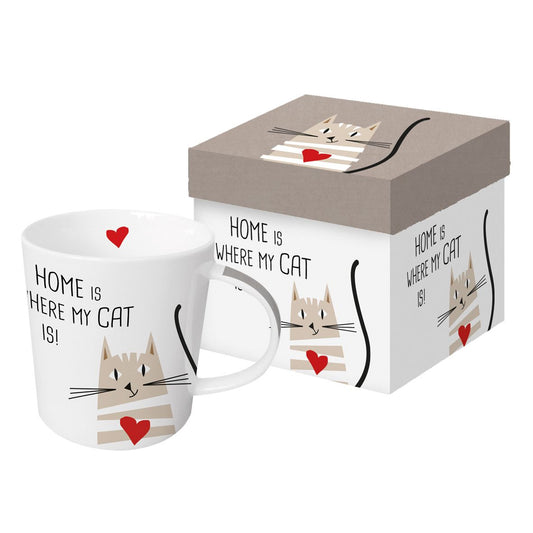 Tazza Mug in porcellana decorata “HOME CAT!” PPD
