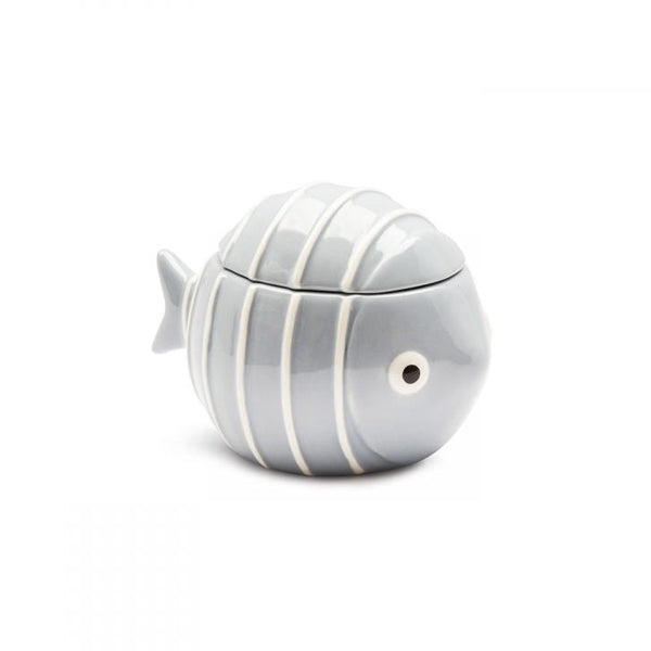Contenitore con coperchio in ceramica decorata Egan ACQUA DI MARE