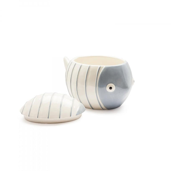 Contenitore con coperchio in ceramica decorata Egan ACQUA DI MARE