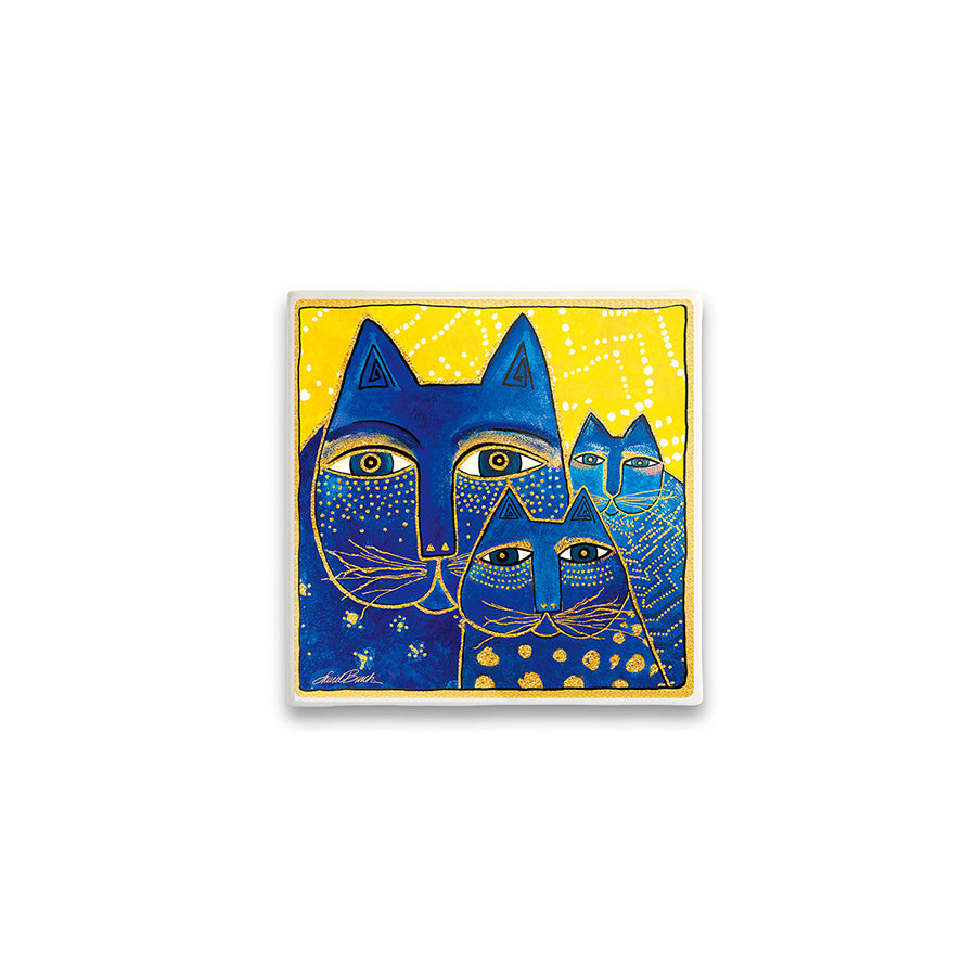 Formella quadrata in ceramica decorata LAUREL BURCH FANTASTIC FELINES Egan