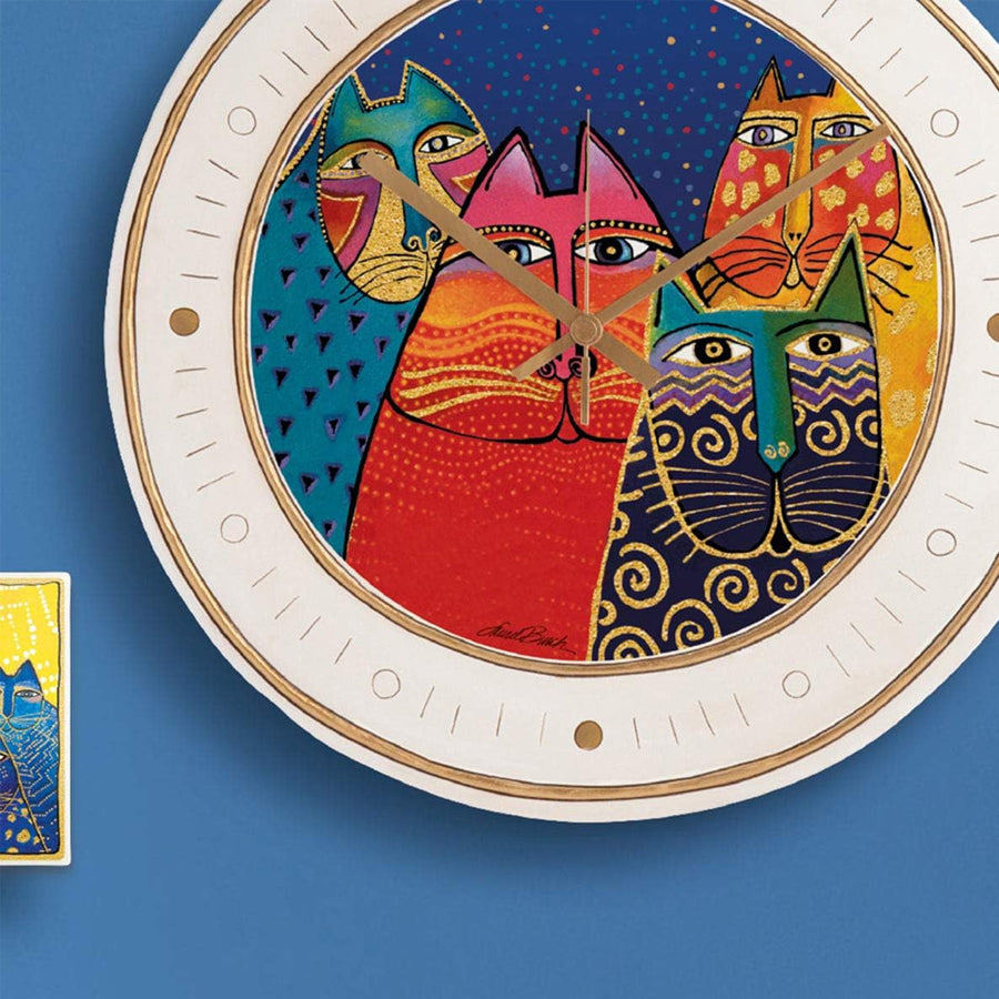 Orologio in ceramica decorata LAUREL BURCH FANTASTIC FELINES Egan