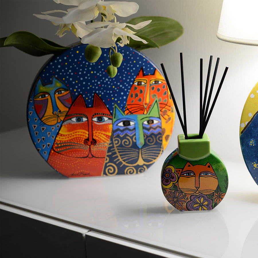 Vaso in ceramica decorata FANTASTIC FELINES LAUREL BURCH Egan